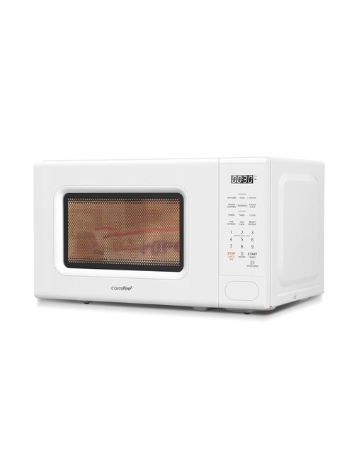COMFEE CMO-C20M1WH Retro Microwave with 11 power levels, Fast Multi-stage Cooking, Turntable Reset Function Kitchen Timer, Speedy Cooking， Weight/Time Defrost, Memory function, Children Lock, 700W