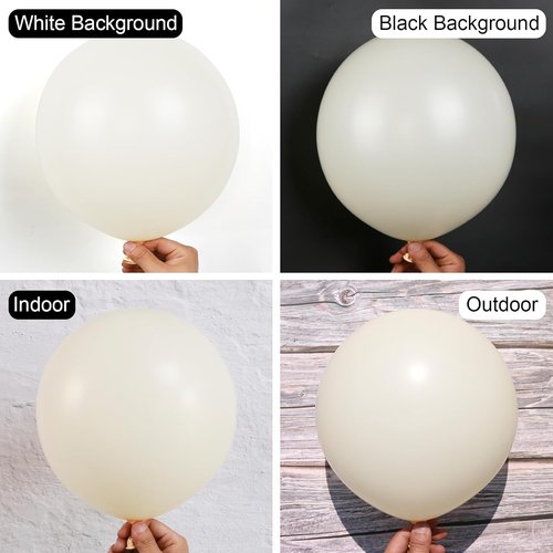 Beige Balloons by [Brand Name] - 150-Piece Pack in Various Sizes | Perfect for Birthday & Wedding Decorations