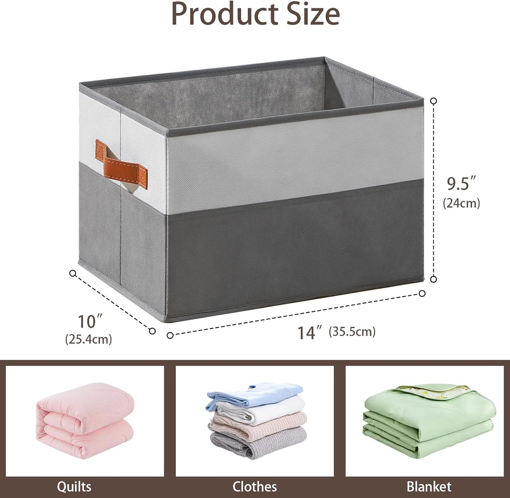 Skiennix Large Storage Bins - Collapsible Fabric Organizers with Handles | 6 Pack for Clothes & Blankets