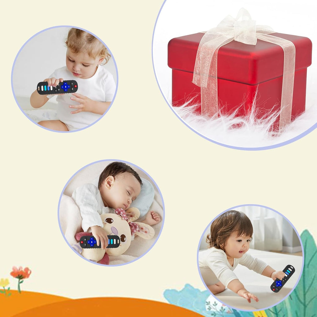 ROBBEAR Baby Teething Toys - Food Grade Silicone Remote Control Teether for 3-18 Months, BPA Free