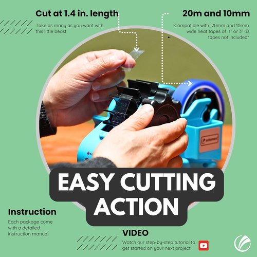 Echomerx Tape Dispenser - Multi-Roll Heat Resistant for Sublimation & Cricut | 1" & 3" Large Core, Blue