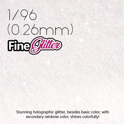 LEOBRO Holographic Fine Glitter - White Glitter for Crafts, Resin, Jewelry & Decorations | 100 g / 3.5 oz