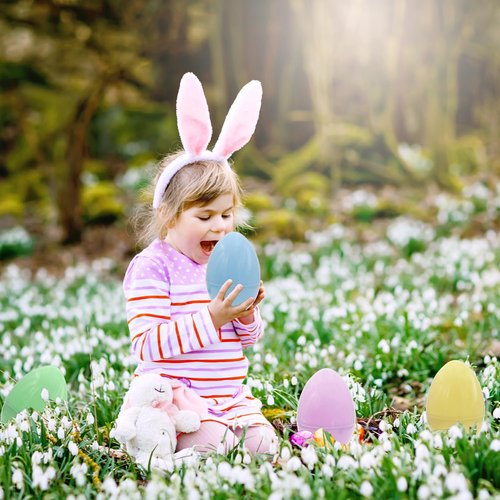 Dreidel Company Colorful Fillable Easter Eggs - 8" Giant Plastic Eggs for Egg Hunts | 4-Pack