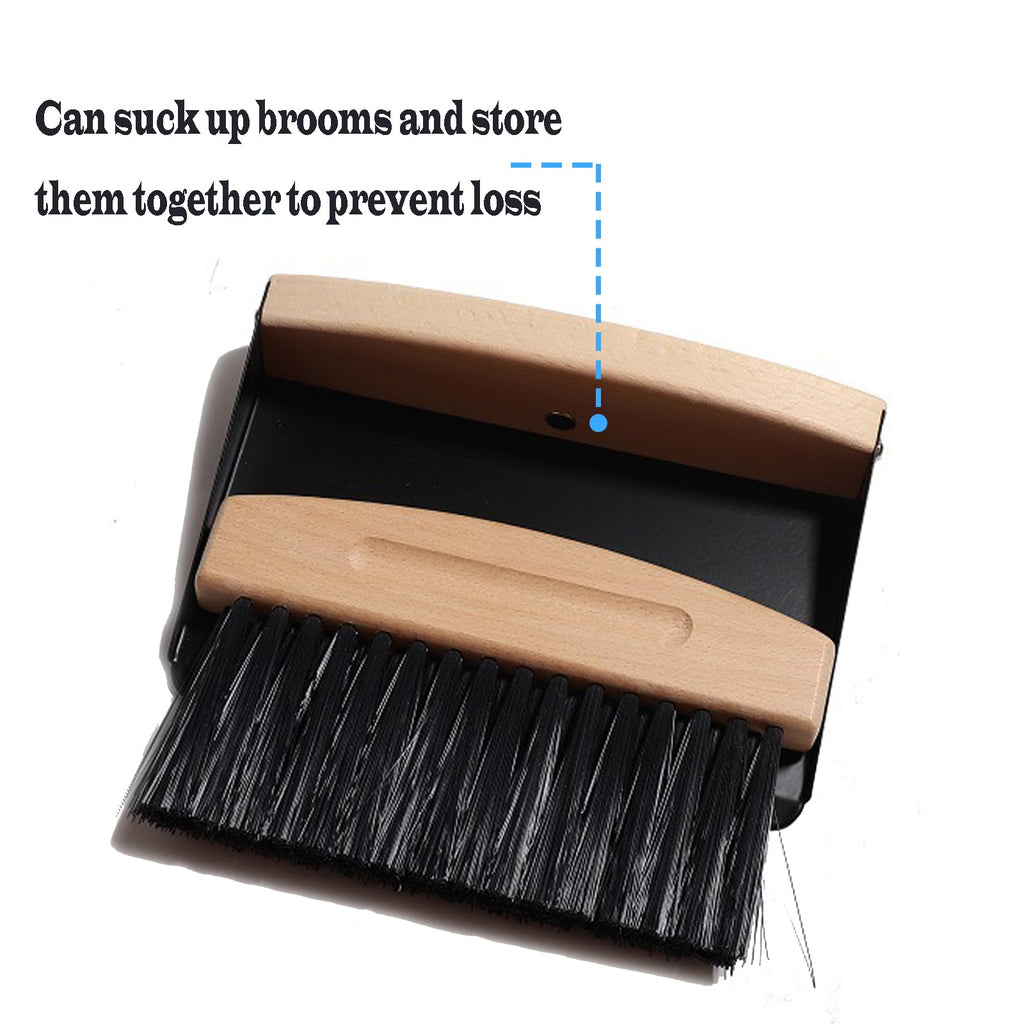 BSMstone Mini Broom and Dustpan Set Small Metal Dustpan and Brush Set Hand Whisk Broom for Home Office Desktop Sofa Pet Care Household Cleaning (sisal Hemp bristles, White)