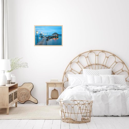 JCJMY 10x13 Picture Frame - Wall Mountable for Horizontal or Vertical Display | Shatter-Resistant Plexiglass, Natural Finish