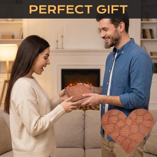 20 Reasons Why I Love You Gift Box, Valentine Romantic Heart Puzzle Box for Him, Her – Valentines, Anniversary Wedding Gifts for Boyfriend, Girlfriend, Husband, Wife Relationship Gifts Ideas