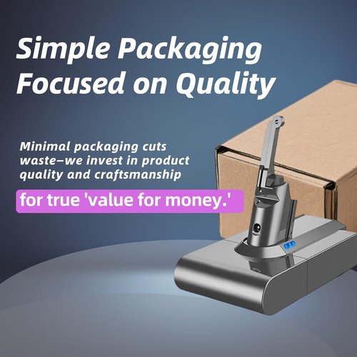 Dyson V8 Battery Replacement - Upgraded 21.6V for Animal, Absolute, Motorhead | Compatible with Fluffy Carbon Fiber Series