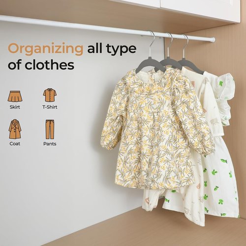 GoodtoU Velvet Baby Hangers - 11" Toddler & Infant Clothing Hangers | 20-Pack in Dark Grey