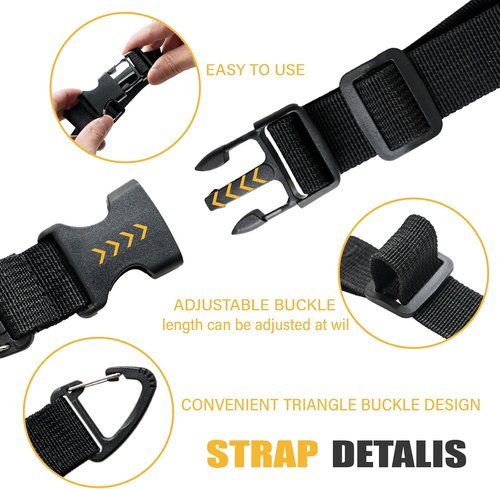 Heavy Duty Extension Cord Holder | 17-Inch Adjustable Storage Straps with Triangle Clips - 8 Pack for Garage Organization