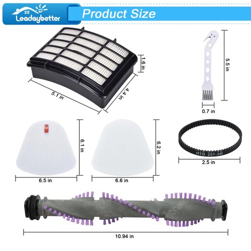 Leadaybetter Brush Roll Filter Replacement for Shark Navigator Lift Away NV350 NV351 NV352 NV356E S2 NV360 NV355 NV356 NV357 NV358 Vacuum Cleaner, with Belt and Wheels