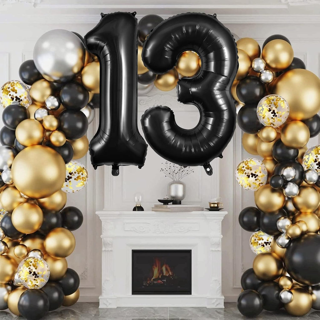 Skiennix 40-Inch Large Foil Balloon Numbers - Black 13 or 31 for Birthday & Anniversary Celebrations
