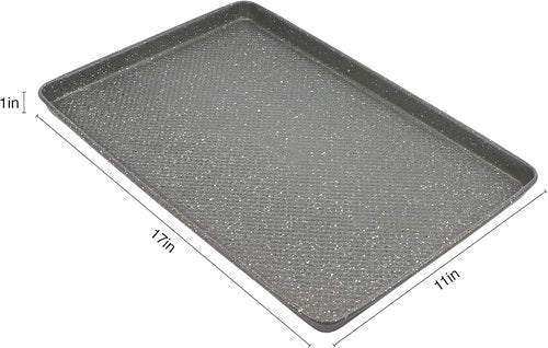 David Burke Cookie Sheet - Carbon Steel, Non-Toxic & Oven Safe, Perfect for Baking - 17x11, Gray Speckle