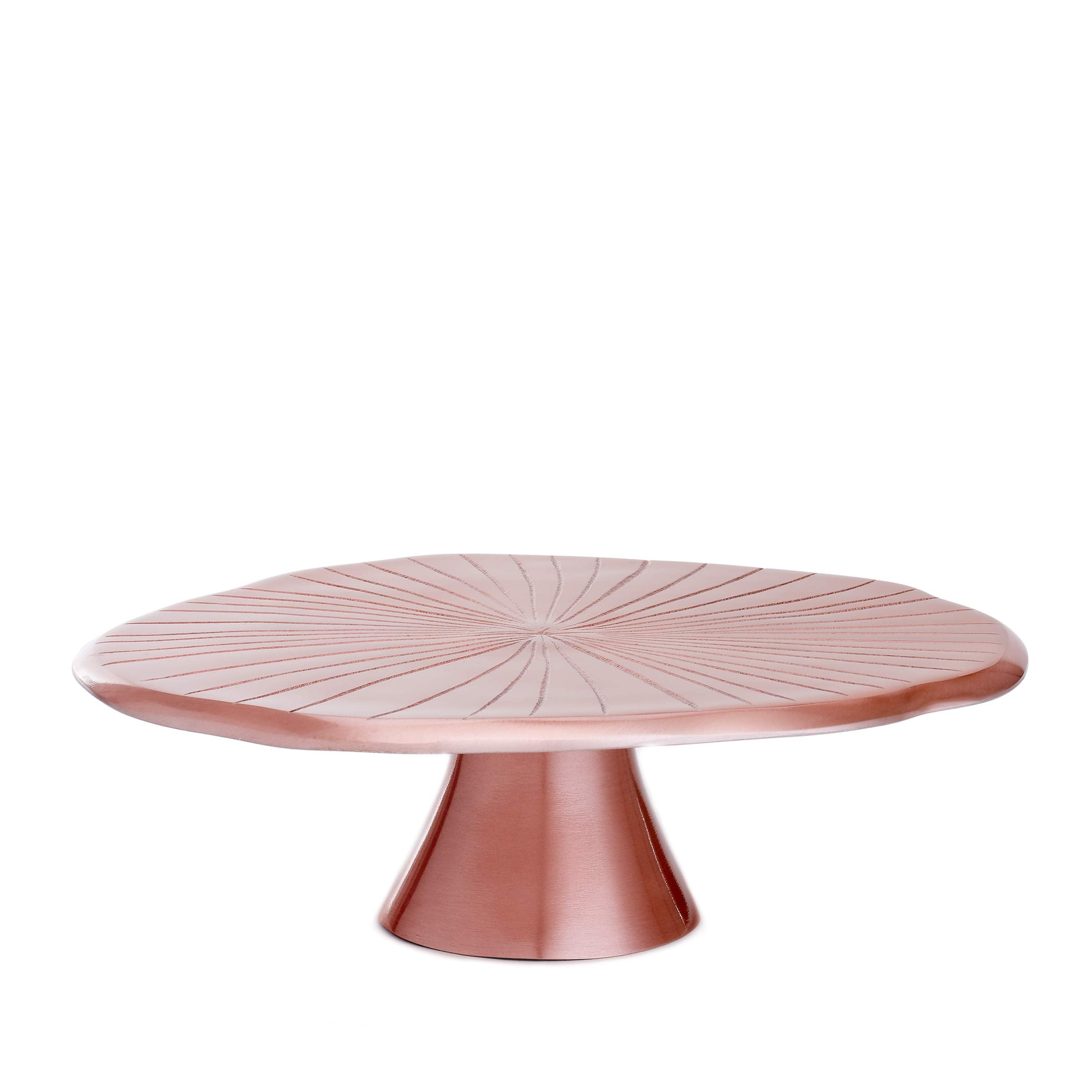 Old Dutch Rose Gold Lily Pad, 14½" D. Cake Stand Serving, 14.5-Inch (3440RG)