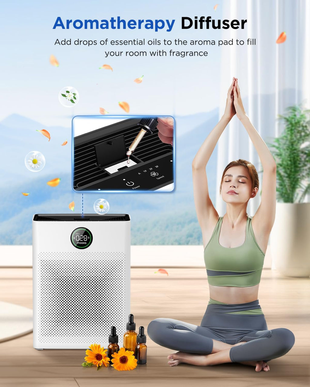 MOOKA H13 True HEPA Air Purifier - 2 Pack for Large Rooms, Pets & Allergens | Ideal for Bedroom & Wildfire Smoke
