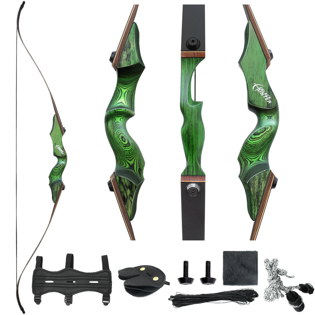 Black Hunter Archery Recurve Bow 60" Right Hand Hunting Takedown Bow Set 20-60 lbs Adults Archery Suitable for Practice Competition
