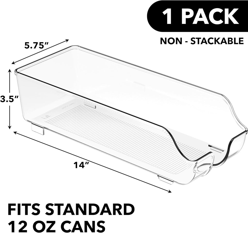 Simple Houseware Soda Can Organizer - Clear Dispenser for Refrigerator or Pantry Storage