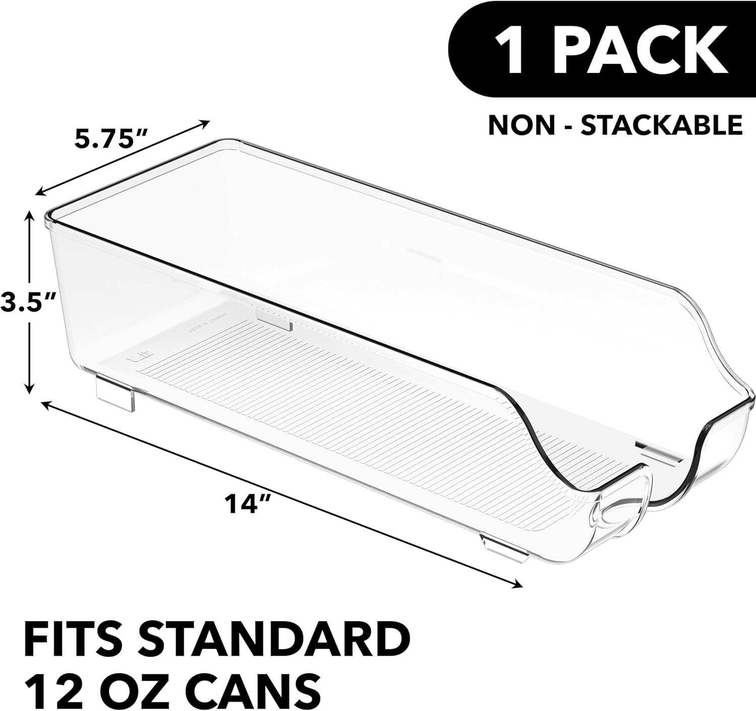 Simple Houseware Soda Can Organizer - Clear Dispenser for Refrigerator or Pantry Storage