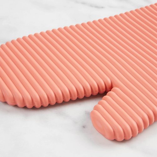 KitchenAid Ribbed Soft Silicone Oven Mitts - 2-Pack Set, 7.5"x13", Bird of Paradise Design