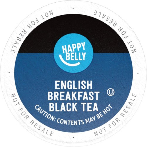 Happy Belly - English Breakfast Tea Pods | 24 Count Compatible with 2.0 K-Cup Brewers