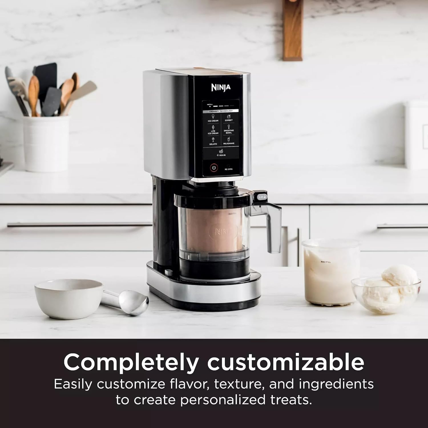 SharkNinja NC301 CREAMi 7-In-1 Ice Cream Maker - 7 Custom Frozen Treat Modes, Cloud Silver