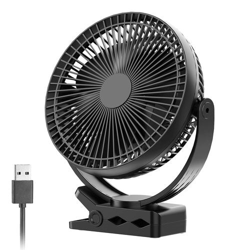 Sukadar Portable Clip on Fan, 10000mAh Battery Operated, 24 Hours Work Time, 4 Speeds, 8 Inch, Personal Fan for Bedroom Outdoor Travel Camping Golf Cart Treadmill Home Office