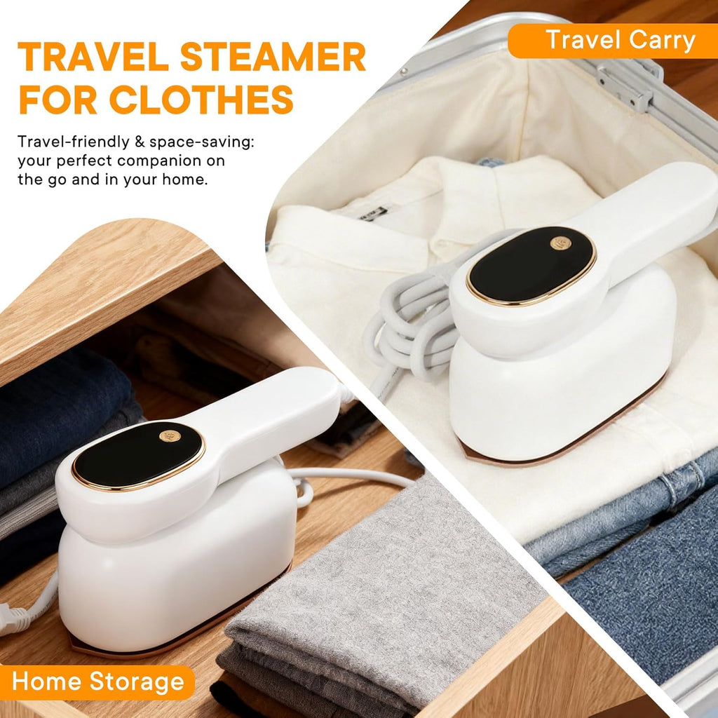 Skiennix Smart Travel Steamer - 1200W Handheld Mini Iron with LCD Display & 3 Steam Modes | Fast Heat-Up in 5 Seconds