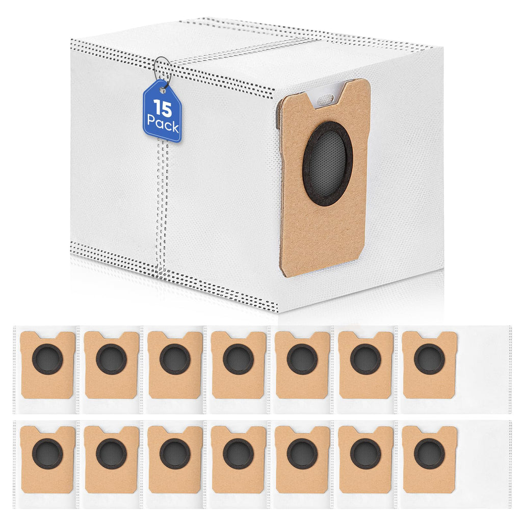 BIHARNT 15 Pack Omni C20 Dust Bags for Eufy C20 C10 Compatible with Eufy Robot Vacuum Omni C20 C10, Vacuum Bags Large Capacity Accessories with 4-Layer Replacement Bags