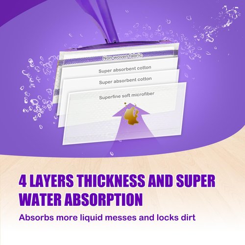 30 Pack Mopping Pad Refills Compatible with Swiffer Wet Jet Spray Mop - Wet Jet Refills for Multi Surface Hardwood Floor Cleaning, 4 Layers Thickened & Durable | Super Absorbent