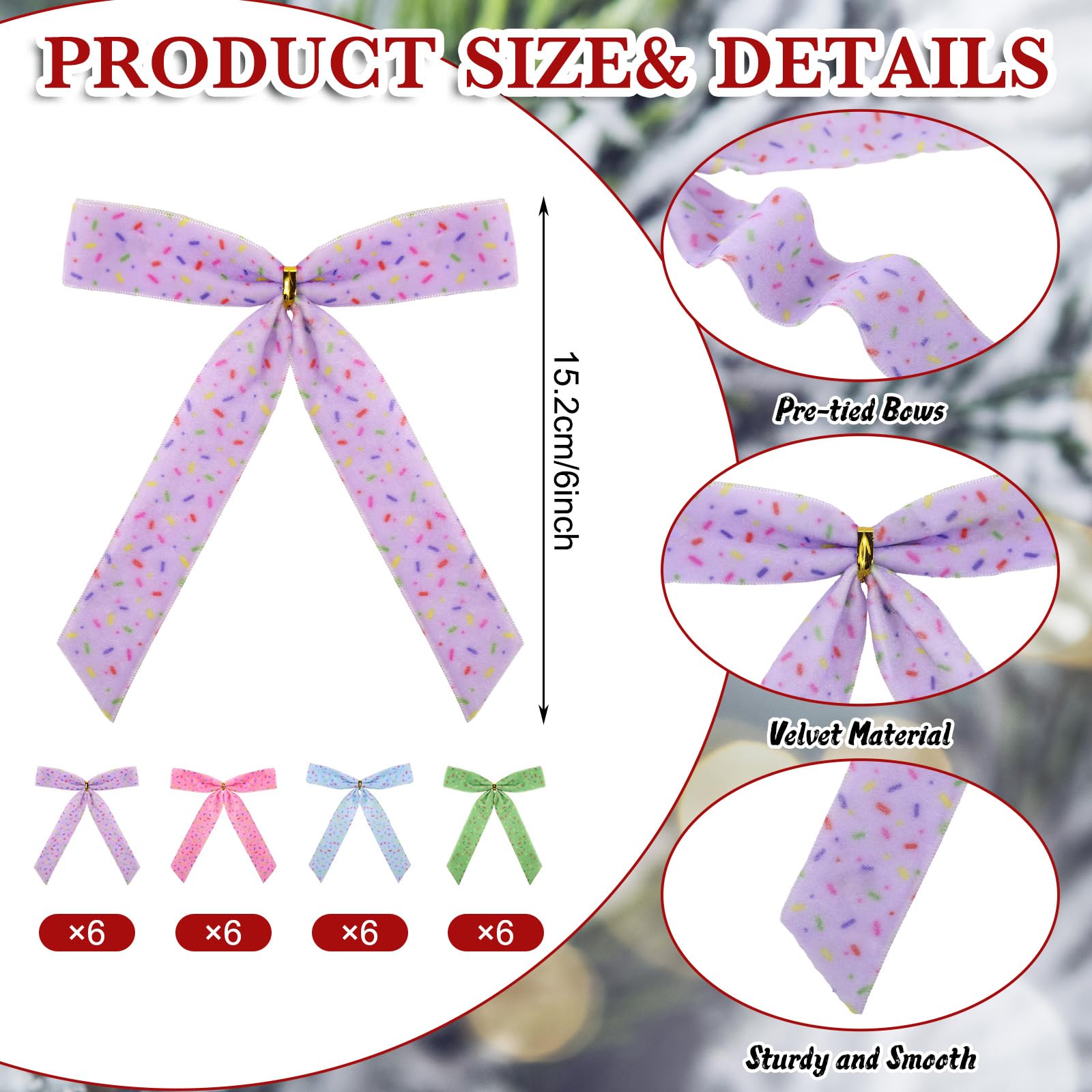 Hillsuren 24 Pcs Camouflage Christmas Bows for Christmas Tree 6 Inch Army Ribbon Bows for Wreath Xmas Gift Wrapping Garland Retirement Military Theme Party Decoration (Camouflage)