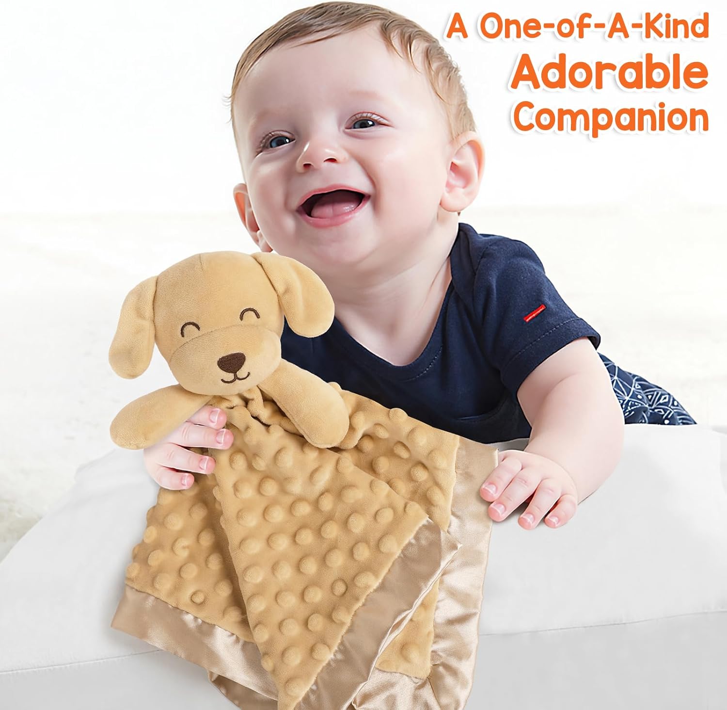 Skiennix Baby Dog Security Blanket - Soft Puppy Lovey Toy for Boys & Girls | 16-Inch Brown Snuggle Gift