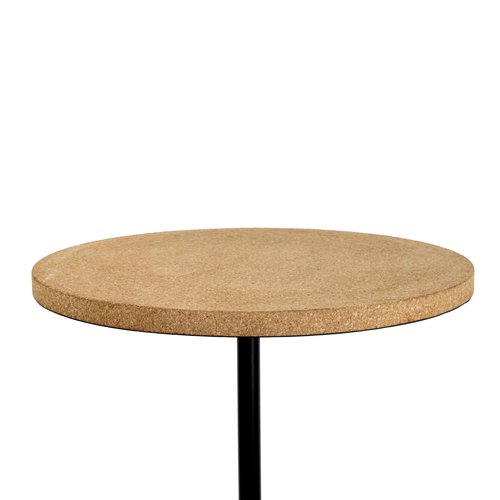 JONATHAN Y END1002A Calix 23.5" Contemporary Minimalist Metal/Cork Round End Table, Light Brown/Black Drink Table for Living Room, Bedroom, Office, Bathroom