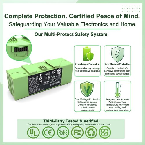JuiceSavvy Upgraded 6000mAh ABL-F Battery for iRobot Roomba j7 j7+, Replacement for iRobot j9 j8 j5 j5+ j6 j6+ i8 i8+ i7 i7+ i7 Plus i6 i3 i3+ i3 Plus i4 i4+ e5 e6 Series Robot Sweeper, ABL-D1 ABL-D2