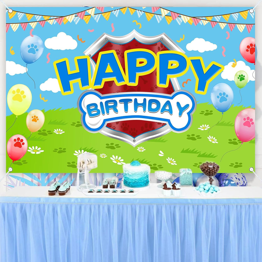 Skiennix 5x3ft Cartoon Dog Theme Backdrop - Perfect Photography Background for Kids' Birthday Parties