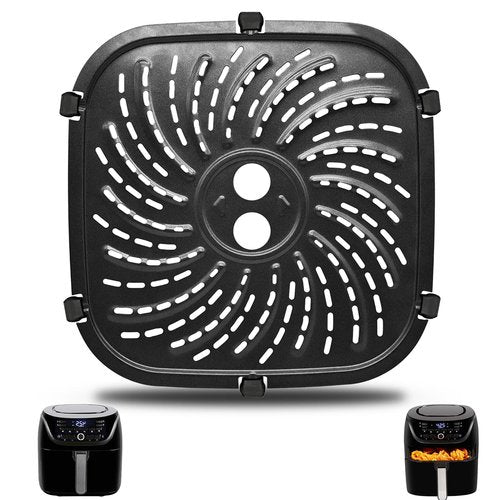 GWBSXM Air Fryer Grill Pan for PowerXL Vortex Pro 6 QT Air Fryer, Oval Nonstick 8.67''*8.67'' Air Fryer Accessories Replacement Parts Rack Tray Basket Crisper Plate with Rubber Bumpers,Dishwasher Safe