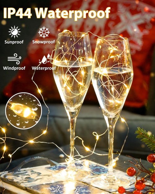 60 LED Fairy Lights by [Brand Name] - Battery Operated, Waterproof Twinkle Lights | 20FT for Indoor/Outdoor Use