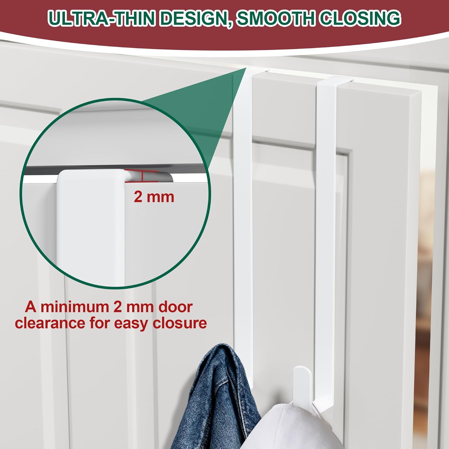 Reversible Wreath Hanger by [Brand Name] - Heavy Duty Steel Over The Door Hook | Fits Most Doors Up to 1-3/4”