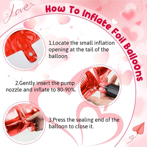 Red Heart Balloons Love Balloon Valentines Day Balloons Decorations Red Heart Shaped Confetti Latex Balloon with Rose Petals for Romantic Valentine Bridal Shower Wedding Special Night Party Decoration