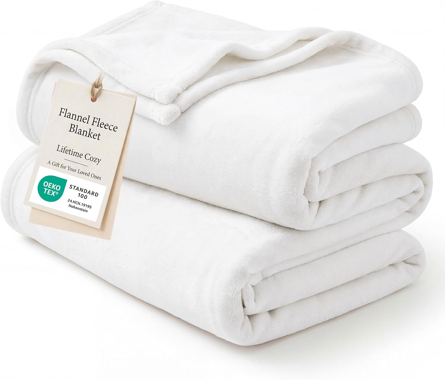 Bedsure GentleSoft Fleece Bed Blanket - Plush, Lightweight, Cozy Luxury in Full Size White | 84x90 Inches