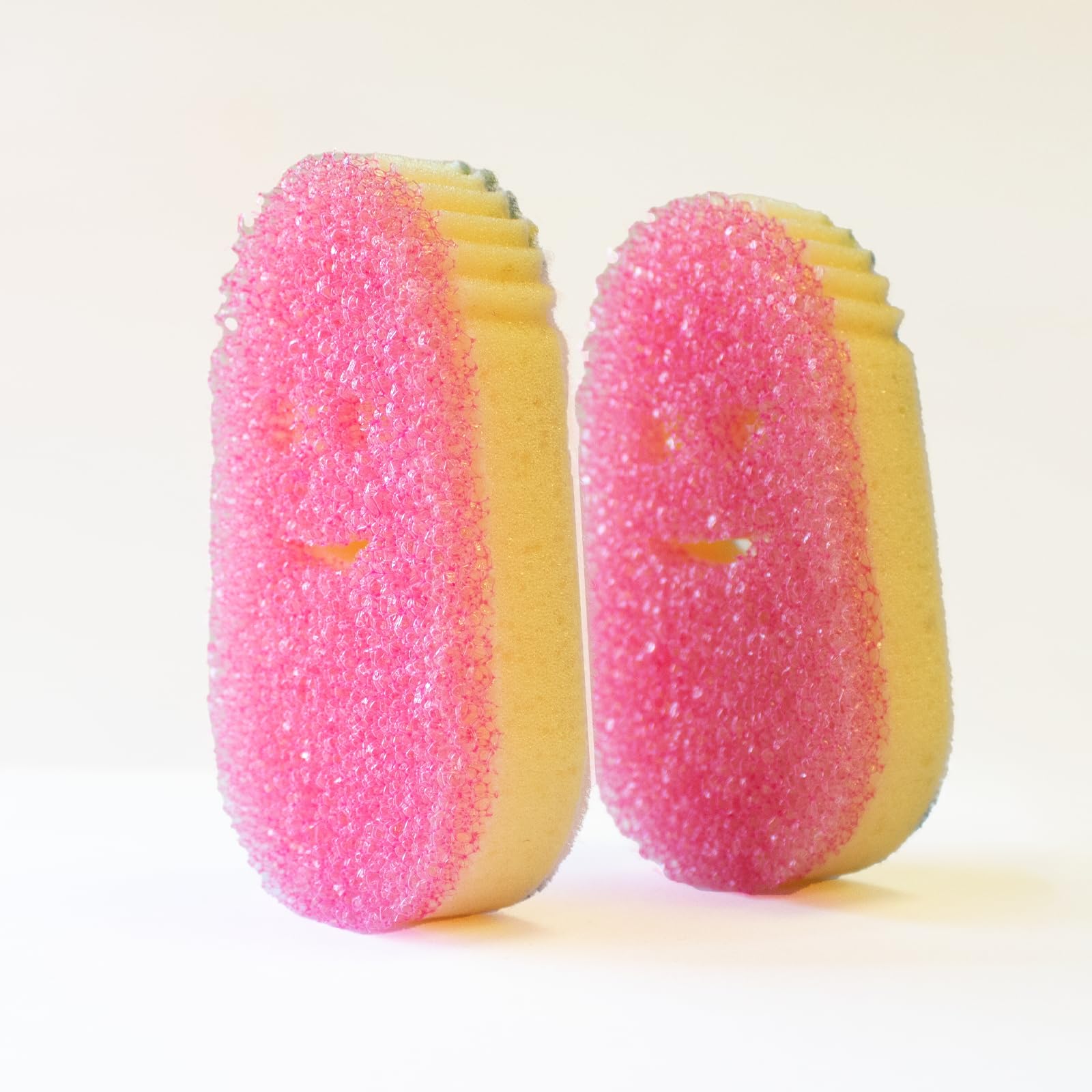 Scrub Daddy Dish Wand Scrubbing Brush Replacement Heads, Soap Dispensing Brushes, Texture Changing Washing Up Sponges, Detachable Dish Daddy Head Sponge Refills, Pink 2 Pack