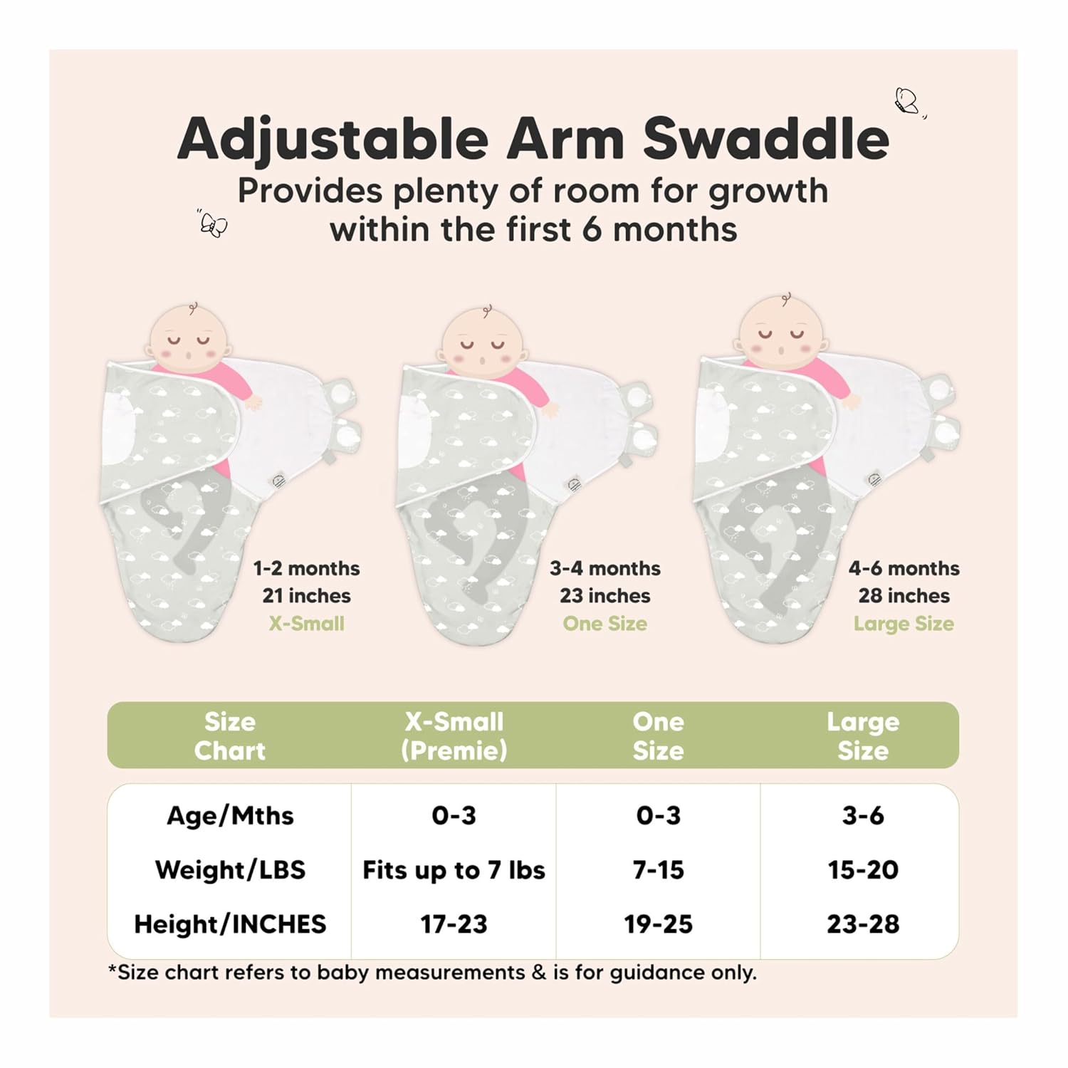 Skiennix Baby Swaddle Sleep Sacks - 3-Pack Zippered Swaddles for Newborns 0-3 Months | Soft & Durable Design