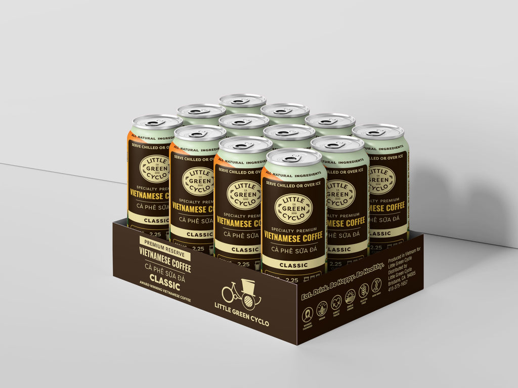 Little Green Cyclo Vietnamese Coffee – Classic Cà Phê Sữa Đá – 12-Pack, Ready-to-Drink, 7.5 oz Cans