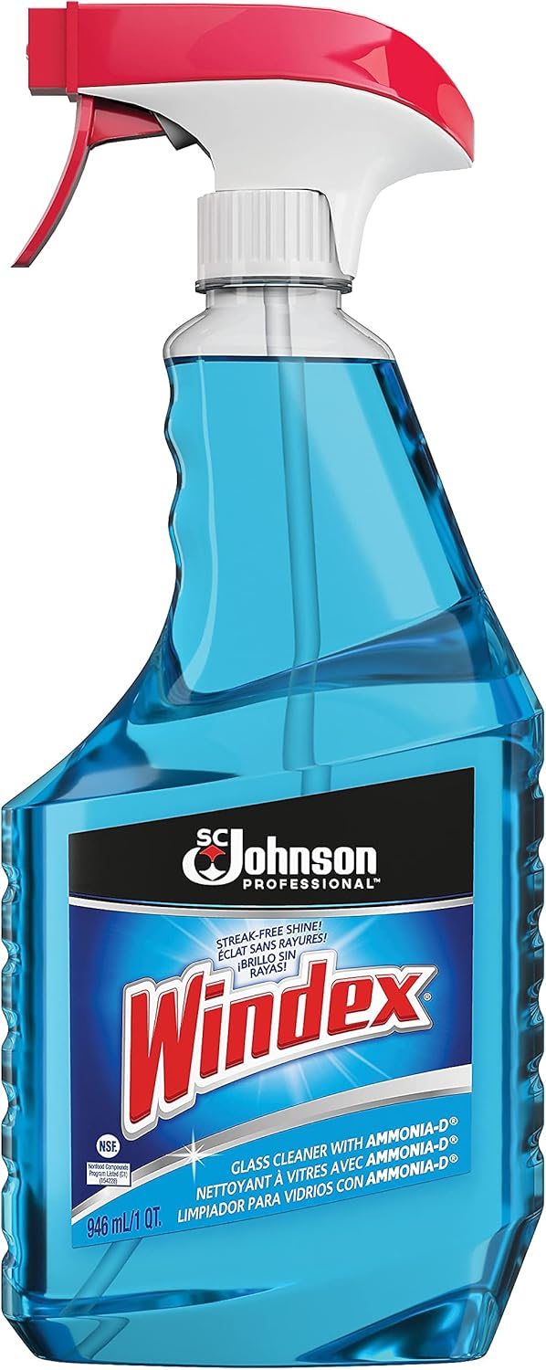 SC Johnson Windex Glass Cleaner - Streak-Free Shine, 32 oz, Blue | Perfect for Home and Office