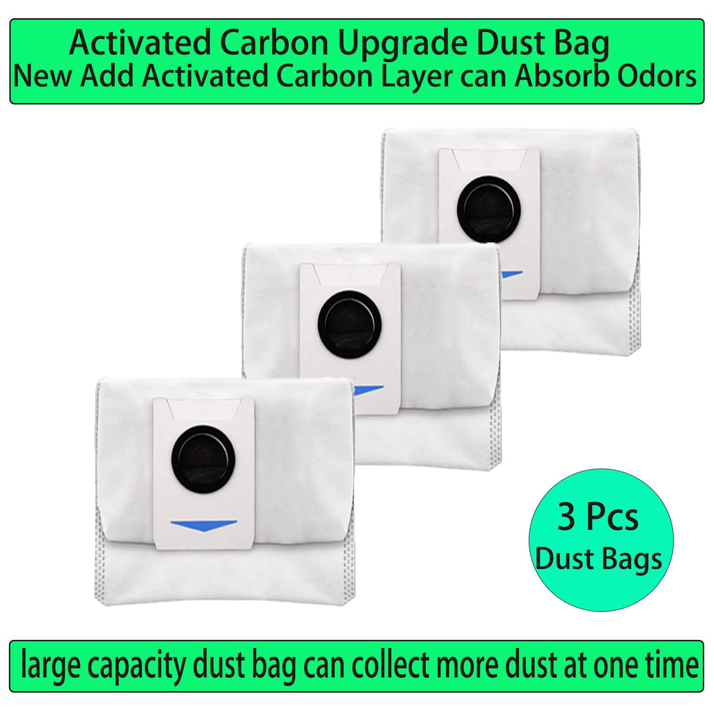 Replacement Spare Parts for Ecovacs DEEBOT X1 OMNI / X1 Turbo / T10 OMNI Robot Vacuum 1 Main Brush 3 Pair Side Brush 4 Mop Pad 3 Filter 4 Dust Bag Activated Carbon Upgraded Accessories