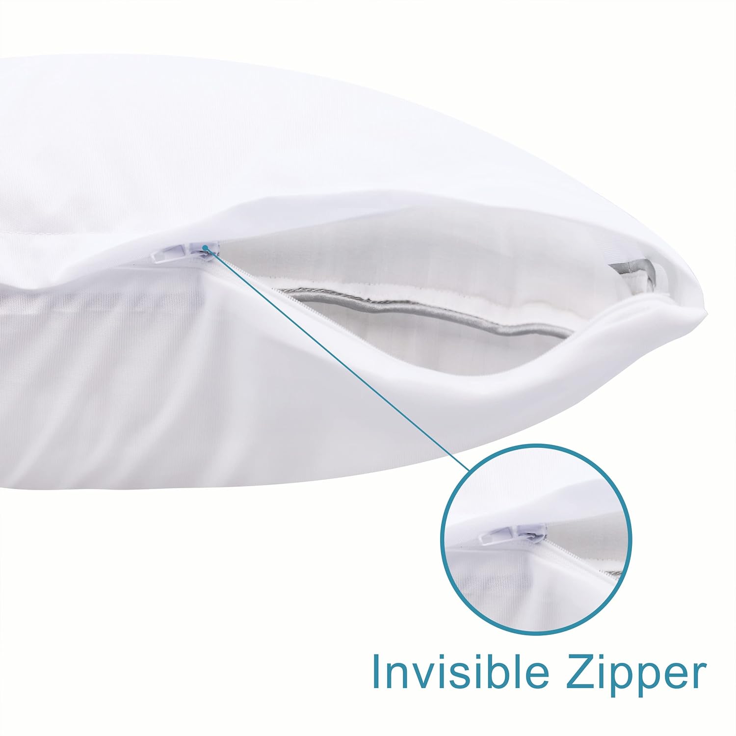 NTBAY Waterproof King Pillow Protectors - Super Soft Zippered Cases | 20x36 Inches Pure White, 4 Pack