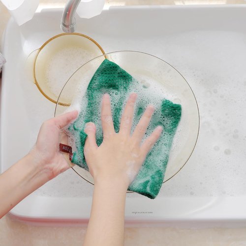 Homaxy Kitchen Dish Cloths - 100% Cotton Waffle Weave, Ultra Soft & Absorbent, 12 x 12 Inches, 6-Pack | Dark Green