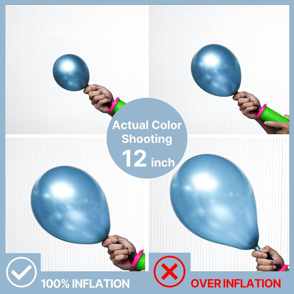 PartyWoo Metallic Blue Balloons - 50 Pcs 12 Inch for Stunning Birthday & Wedding Decor