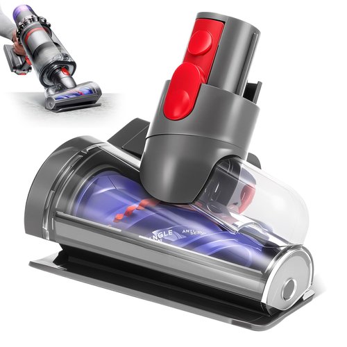 Mini Motorized Tool Brush Head Compatible with Dyson V7 V8 V10 V11 V15 Cordless Vacuum Cleaner, Handheld Couch Vacuum Attachment Anti-Tangle Replacement Parts Head Suitable for Long and Pet Hair