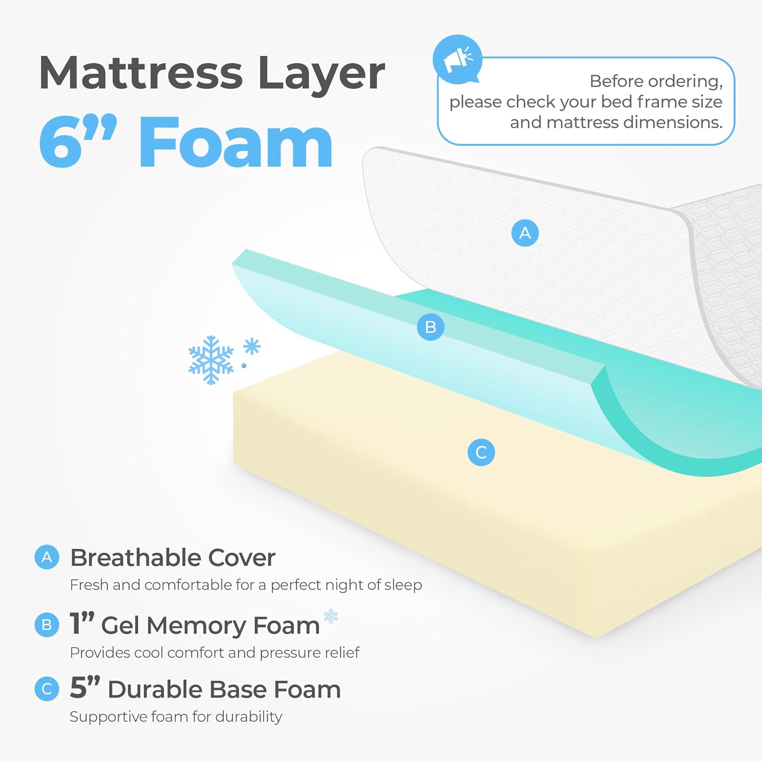 Neo Sleep Twin XL Cooling Memory Mattress - Pressure Relief & Cool Sleep | Medium Firm, CertiPUR-US Certified