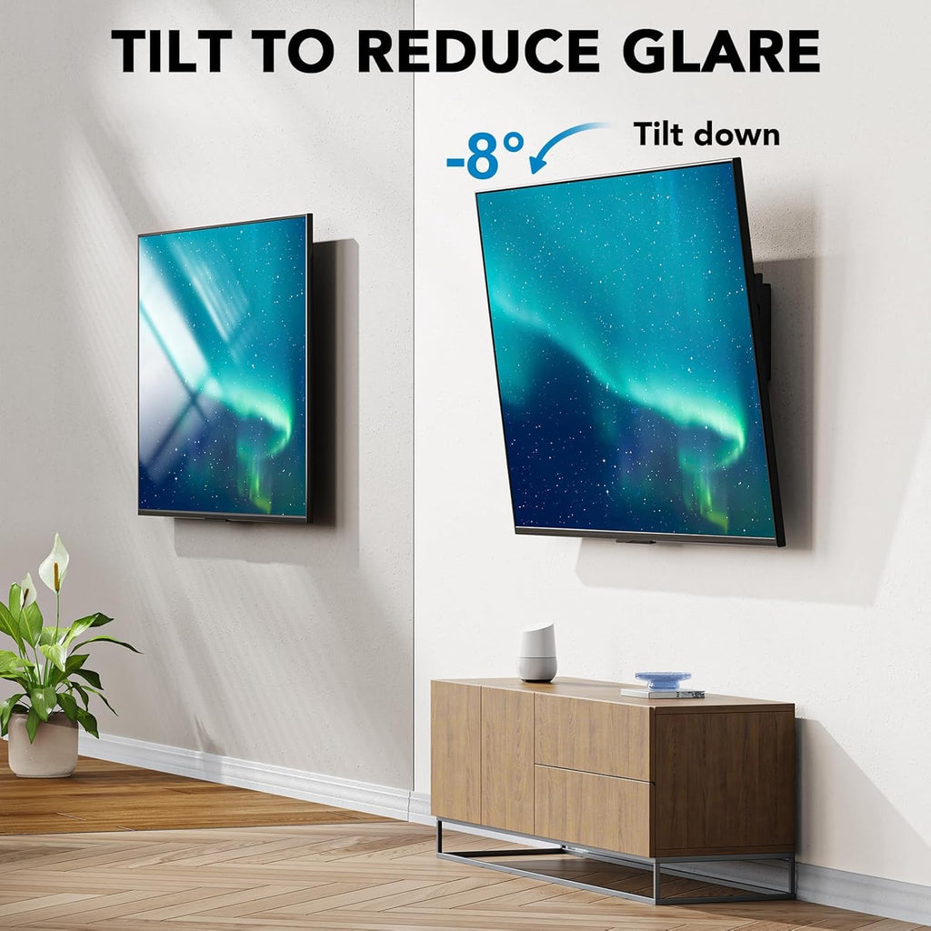 Pipishell Tilt TV Wall Mount Bracket - Low Profile for 23-55 Inch TVs | Anti-Glaring, Max VESA 400x400mm