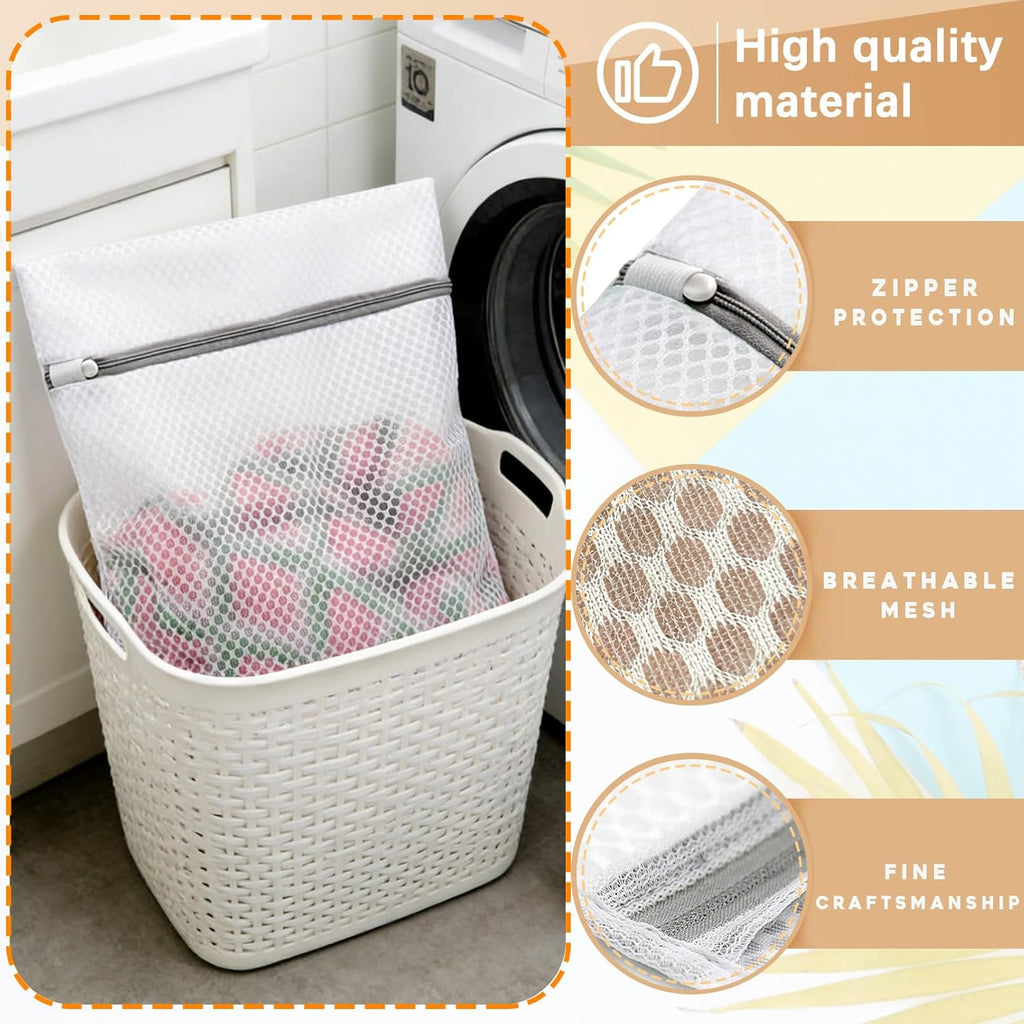 Skiennix Laundry Bags - Premium Double-Layer Honeycomb Mesh for Delicates | 10 Pcs, 12 x 16 Inches